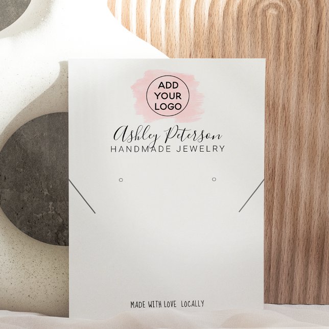 Tarjeta De Visita Pink brushstroke logo  jewelry earring necklace (Subido por el creador)