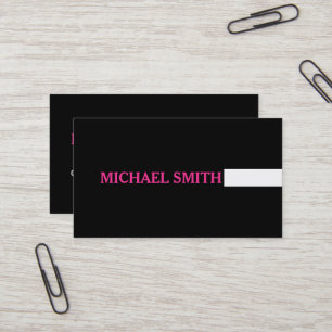 Tarjeta De Visita Pink caliente negro moderno profesional
