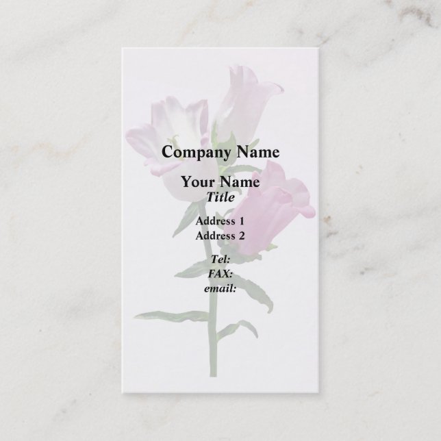 Tarjeta De Visita Pink Canterbury Bells (Anverso)