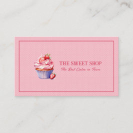Tarjeta De Visita Pink Cupcake Bakery QR Code Business Card