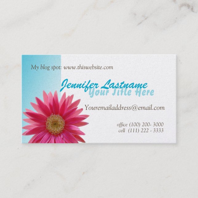 Tarjeta De Visita Pink Daisy Personal (Anverso)
