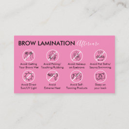 Tarjeta De Visita Pink Dark Brow Lamination Aftercare Advance