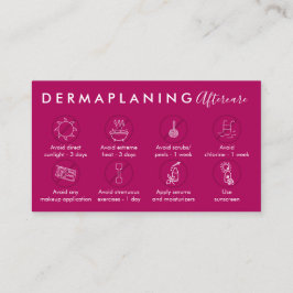 Tarjeta De Visita Pink Dark Dermaplaning Aftercare Post Instrucción