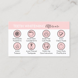 Tarjeta De Visita Pink Dentist Teeth Whitening Aftercare