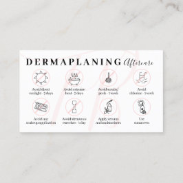 Tarjeta De Visita Pink Dermaplaning Aftercare Post Instructions