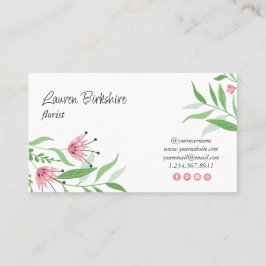 Tarjeta De Visita Pink Floral Business Card