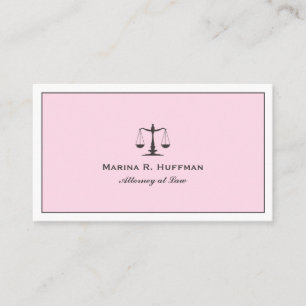 Tarjeta De Visita Pink Frame Abogados Profesionales