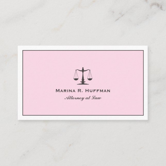 Tarjeta De Visita Pink Frame Abogados Profesionales (Anverso)