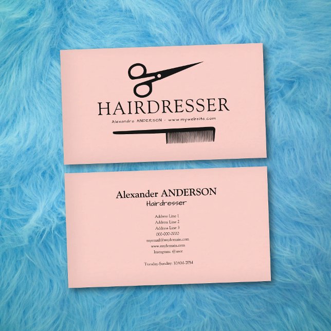 Tarjeta De Visita Pink Hairdresser (Pink Hairdresser Business Card)