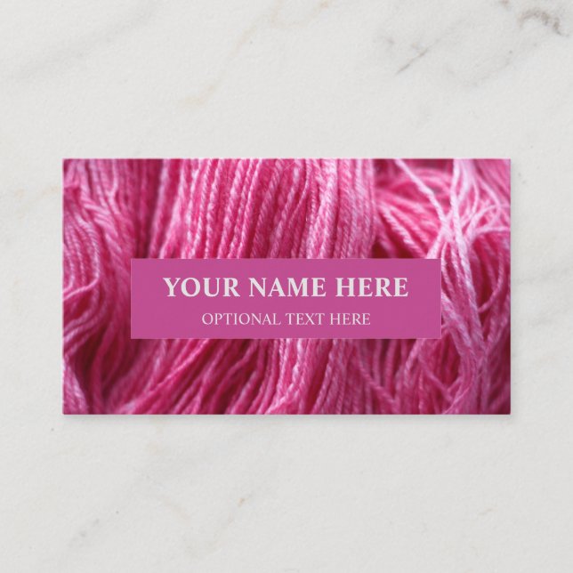 Tarjeta De Visita Pink Handspun Yarn (Anverso)
