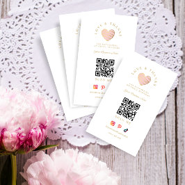 Tarjeta De Visita Pink Heart Love & Thanks Supporting Small Business