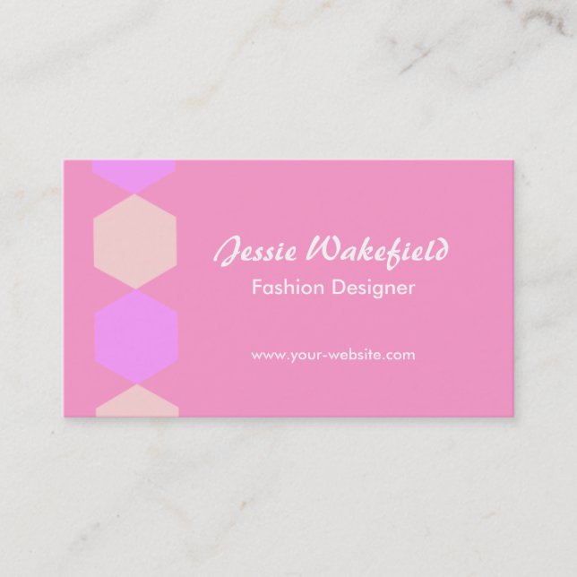 Tarjeta De Visita Pink Hexagons (Anverso)