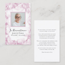 Tarjeta De Visita Pink Hydrangea Watercolor Funeral Memorial Praoria