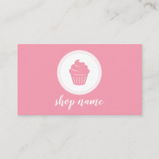 Tarjeta De Visita Pink Minimalist Cupcake Baker Business Card