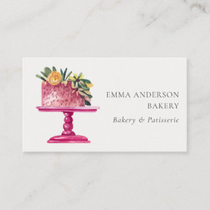 TARJETA DE VISITA PINK MODA FLORAL PATISSERIE CUPCAKE BAKERÍA