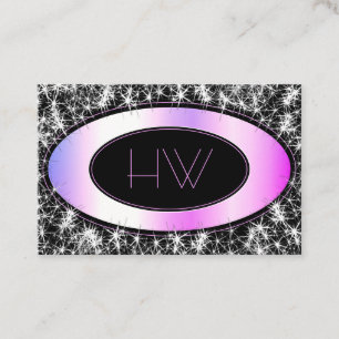 Tarjeta De Visita Pink morado Ombre Lamurous Purpurinas Stars Boutiq
