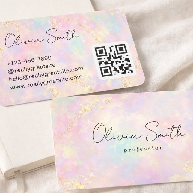 Tarjeta De Visita Pink Opal Gold Glitter Swirl Business Card (Subido por el creador)