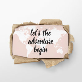 Tarjeta De Visita Pink positivo vamos al mapa mundial de aventuras