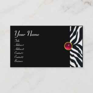 Tarjeta De Visita PINK,PURPLE BLANCO NEGRO ZEBRA FUR MONOGRAM fuchsi