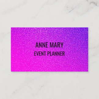Tarjeta De Visita Pink Purple Glitter Event Wedding Planner Girly