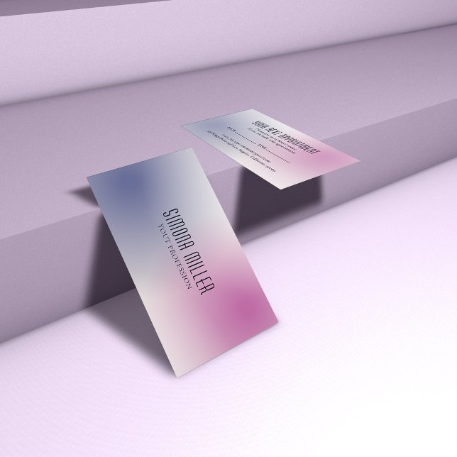 Tarjeta De Visita Pink Purple White Minimalist Aesthetic Gradient (Subido por el creador)