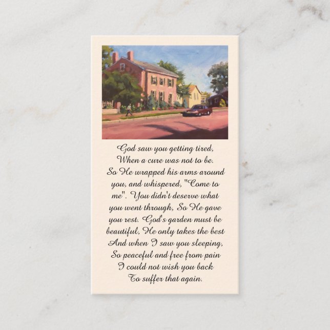 Tarjeta De Visita Pink Red Yellow Green Blue Memorial Service Card (Anverso)