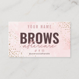 Tarjeta De Visita Pink Rose Gold Brows Afcare Card