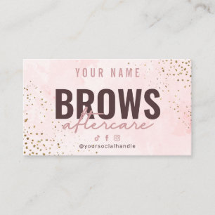Tarjeta De Visita Pink Rose Gold Brows Afcare Card