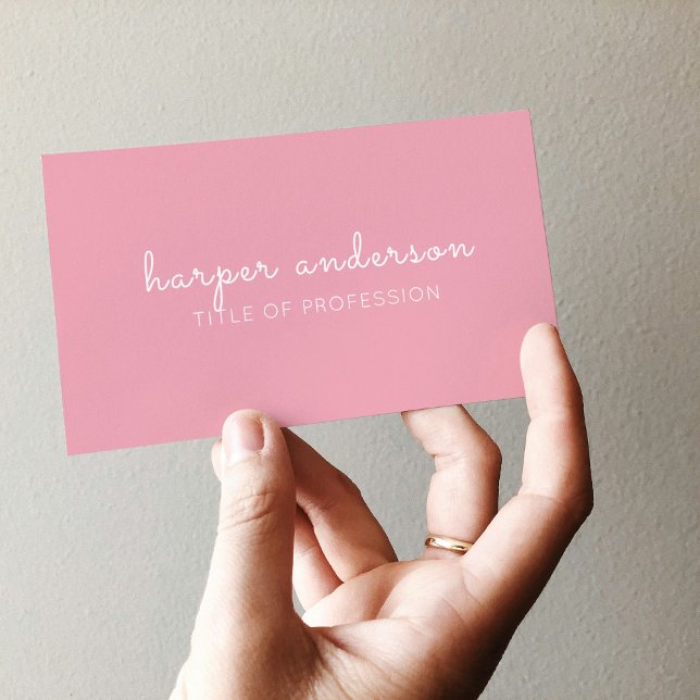 Tarjeta De Visita Pink Simple Moderno Profesional (Subido por el creador)