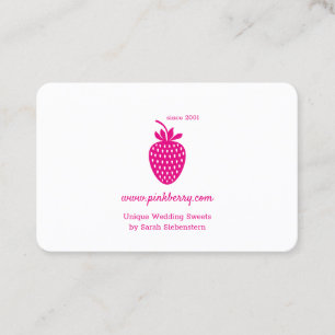 Tarjeta De Visita PINK STRAWBERRY Sencillo logotipo moderno .