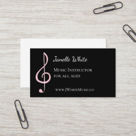 Tarjeta De Visita Pink Treble Clef Music Cards