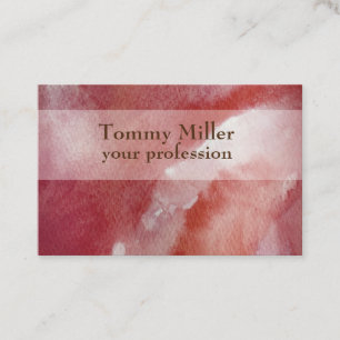 Tarjeta De Visita Pink Watercolor Trendy Professional