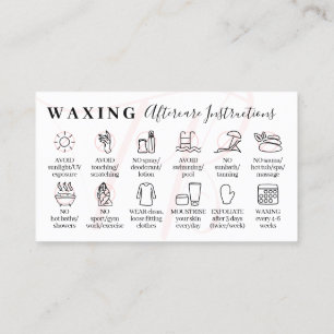 Tarjeta De Visita Pink Waxing postcare doce instrucciones