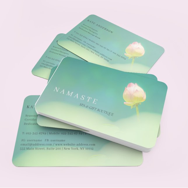 Tarjeta De Visita © Pinkish White Lotus Flower Greeneration (Subido por el creador)