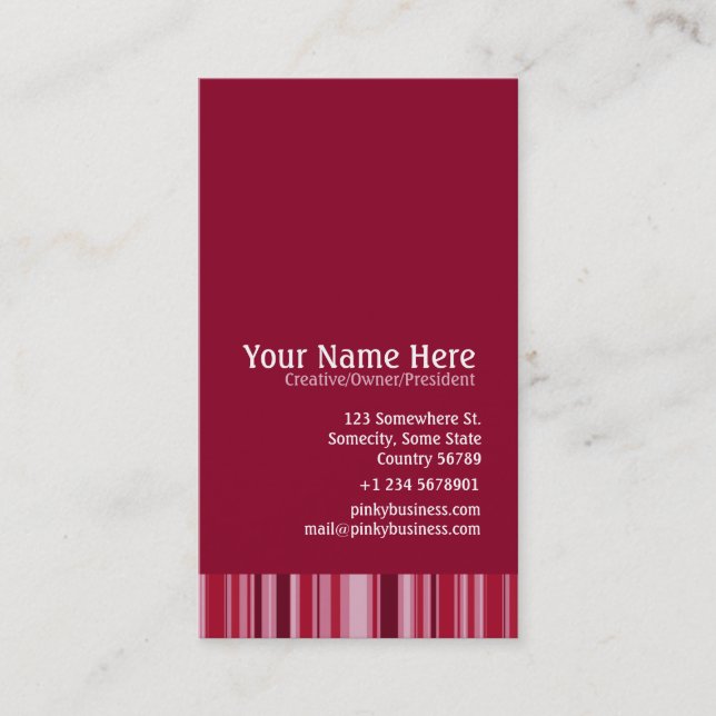 Tarjeta De Visita Pinky Business (Anverso)