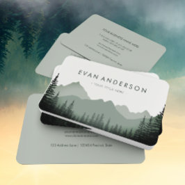 Tarjeta De Visita Pinos de montaña en tonos sabios