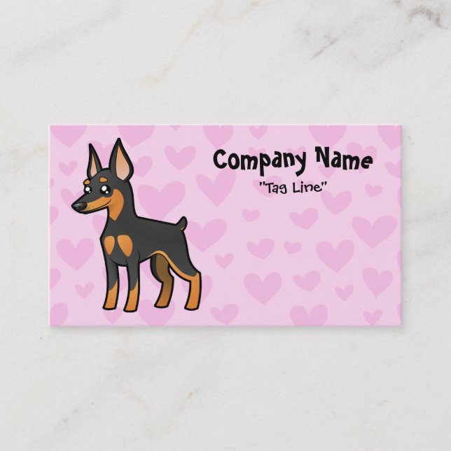 Tarjeta De Visita Pinscher miniatura/amor de Manchester Terrier (Anverso)