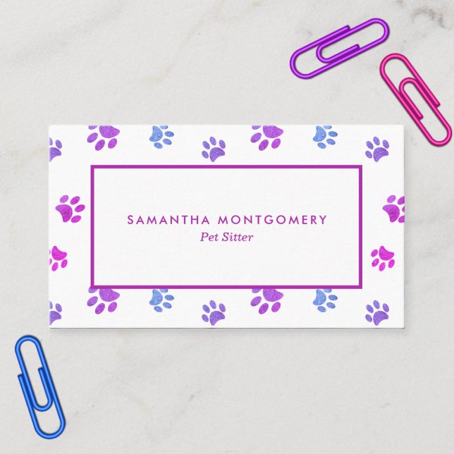 Tarjeta De Visita Pinta azul rosa púrpura azul impresión Mascota sit (Subido por el creador)