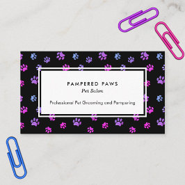 Tarjeta De Visita Pinta azul rosada púrpura Impresión Salón Mascota 