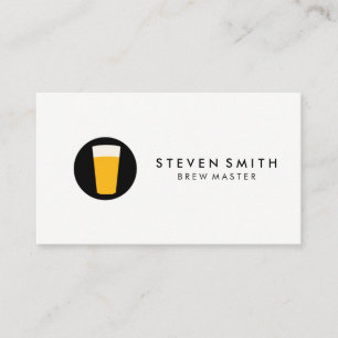 Tarjeta De Visita Pinta con el logotipo de cerveza Blanco negro