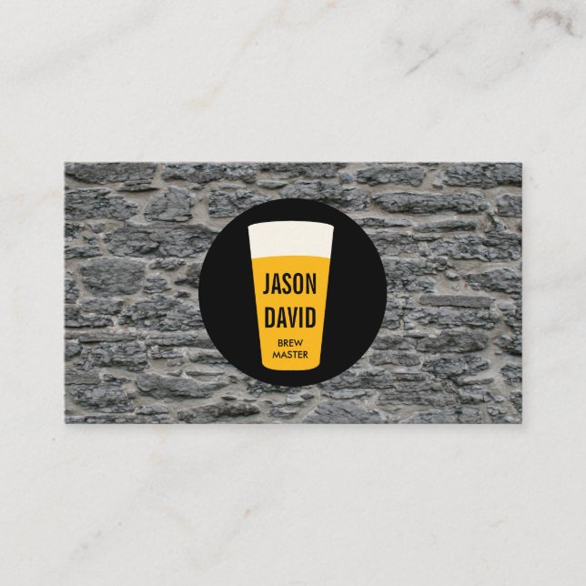Tarjeta De Visita Pinta de Cerveza | Rústica (variación) (Anverso)