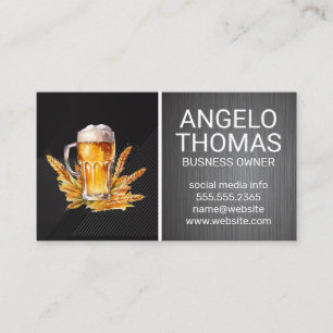 Tarjeta De Visita Pinta de cerveza   Trigo   Cervecería