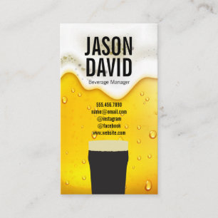 Tarjeta De Visita Pinta de cerveza   Vidrio de Cerveza