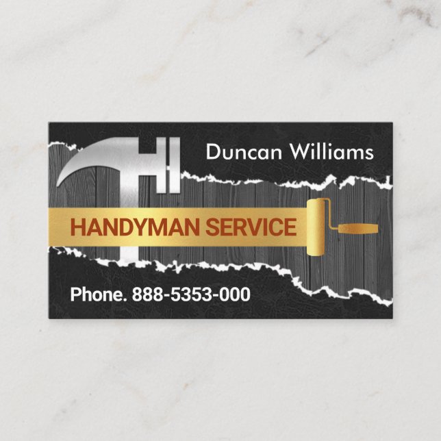 Tarjeta De Visita Pinta De Despegado En La Remodelación De Maderas A (Anverso)