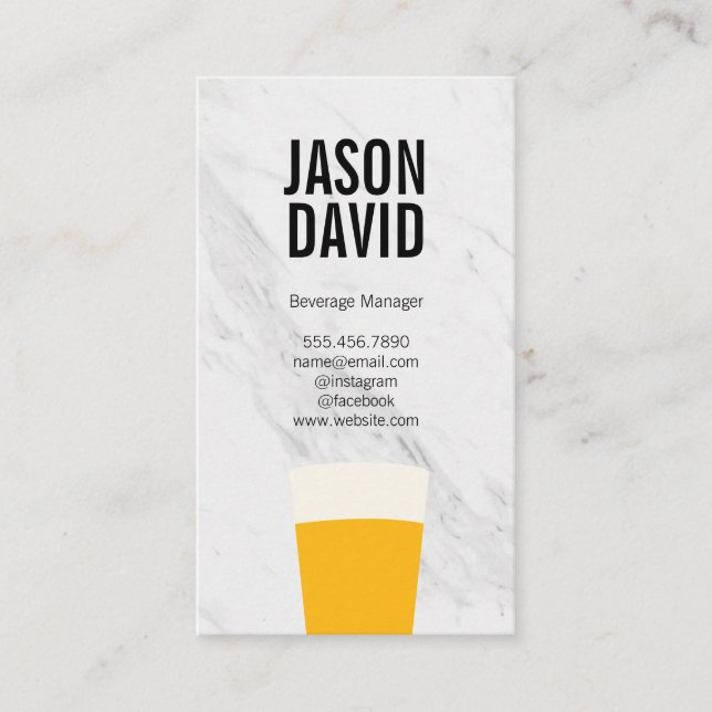 Tarjeta De Visita Pinta de variación de la Mármol de Cerveza (Anverso)