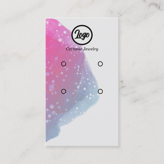 Tarjeta De Visita Pintada Placa Rosa Dos Joyas De Conjuntos De Puert (Anverso)