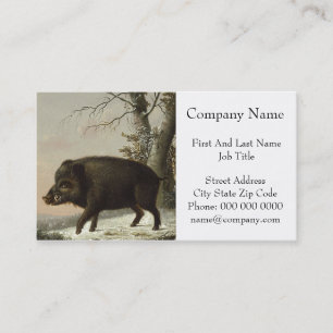 Tarjeta De Visita Pintado de caza de Bella Artes de cerdo marrón