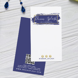 Tarjeta De Visita Pintado de oro y azul de la marina de joyería de i