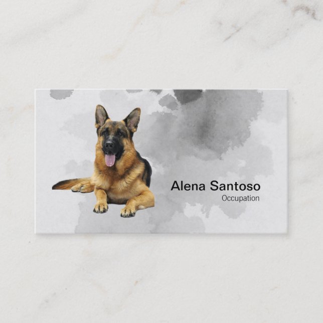 Tarjeta De Visita Pintado de perro pastor alemán (Anverso)