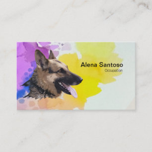 Tarjeta De Visita Pintado de perro pastor alemán